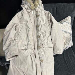 GAP Women's Cream Hooded Parka Coat